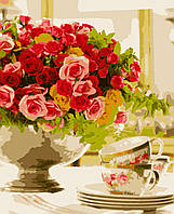 Картина по номерам цветы Розовое настроение 40 х 50 см MELR-2309 натюрморт производство Украина