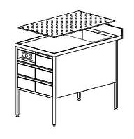 Стол ветеринарный с мойкой из нержавеющей стали с выдвижными ящиками