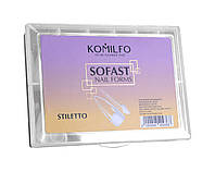 Типсы для наращивания ногтей Komilfo SoFast Nail Forms Stiletto, 240 шт