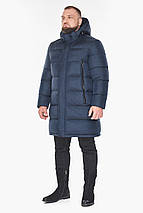Стильна зимова темно-синя куртка на чоловіка модель 63717, фото 2