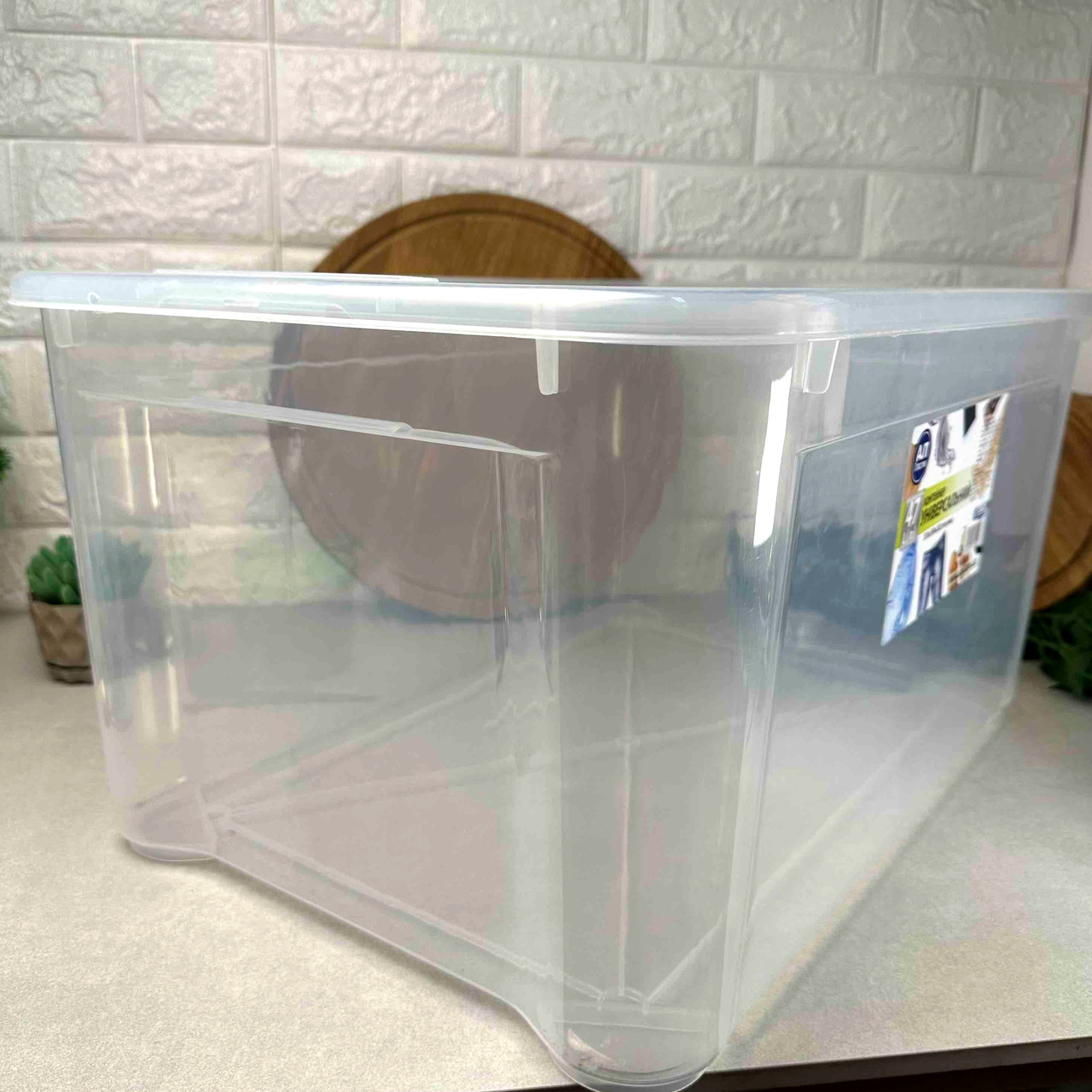 Большой пластиковый контейнер с крышкой для хранения Easy Box 47 л ...