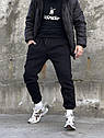 Чоловічі спортивні штани в чорному кольорі утеплені флісом |, фото 7