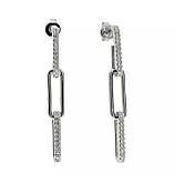 Жіночі сережки з кубічним цирконієм в родії та в позолоті, фото 3