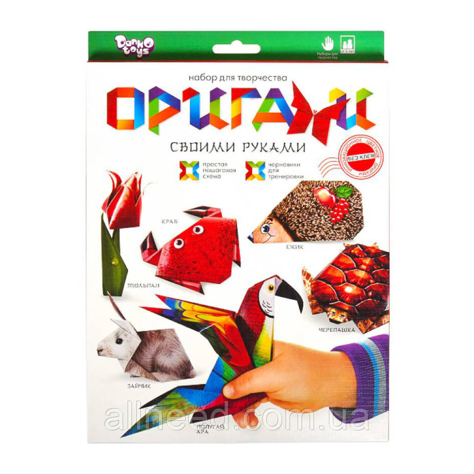 Набір для творчості "Оригамі" Ор-01-01...05, 6 фігурок (Папугай), фото 1
