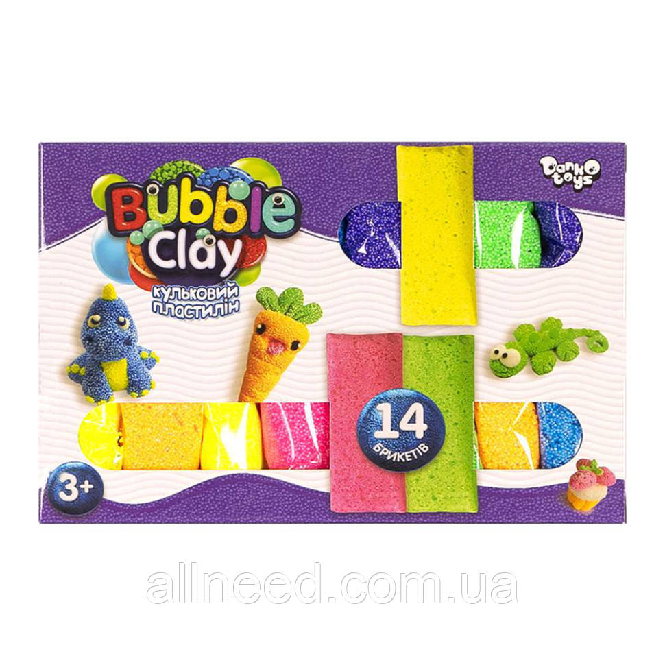 Комплект креативної творчості "Bubble Clay" BBC-05-01U 14 брикетів, фото 1