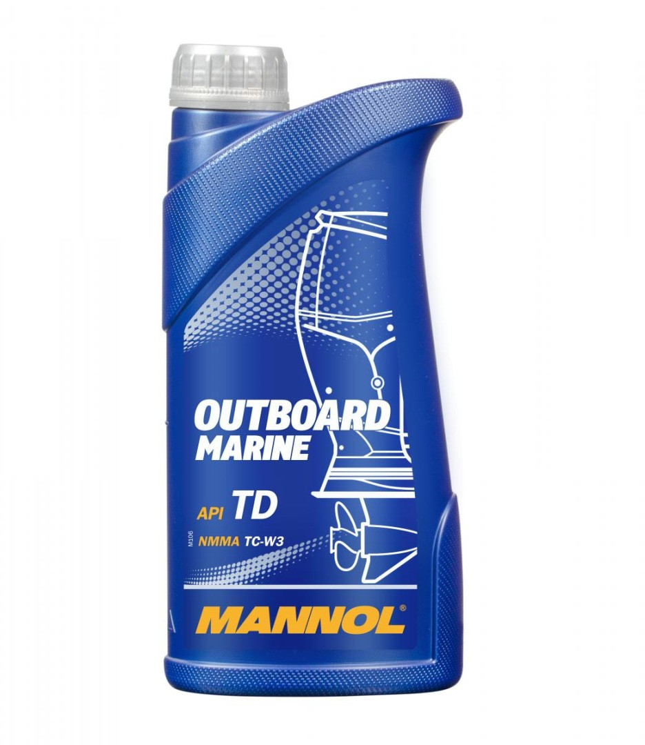 Моторна олива Mannol OIL FOR MIX 2T Outboard Marine TC-W3 API TD 1L (7207) (20)