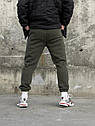Чоловічі спортивні штани в кольорі хакі утеплені флісом |, фото 2