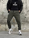 Чоловічі спортивні штани в кольорі хакі утеплені флісом |, фото 5