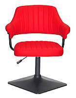 Крісло Jeff 4BK-Base червоний 1007 шкірозамінників, на чорній квадратній нозі з регулюванням висоти, фото 2