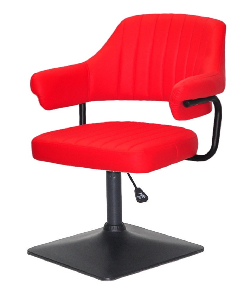 Крісло Jeff 4BK-Base червоний 1007 шкірозамінників, на чорній квадратній нозі з регулюванням висоти, фото 1
