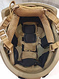 Шолом FAST ballistic helmet 3 A з підвісною системою WENDY Койот, фото 8