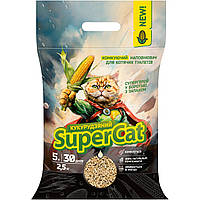 Комкующийся наполнитель для кошачьих туалетов кукурузный SuperCat, 2,5 кг (3539)