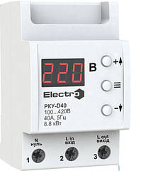 Реле контролю напруги РКУ D40 Electro 40А 8800Вт з термозахистом