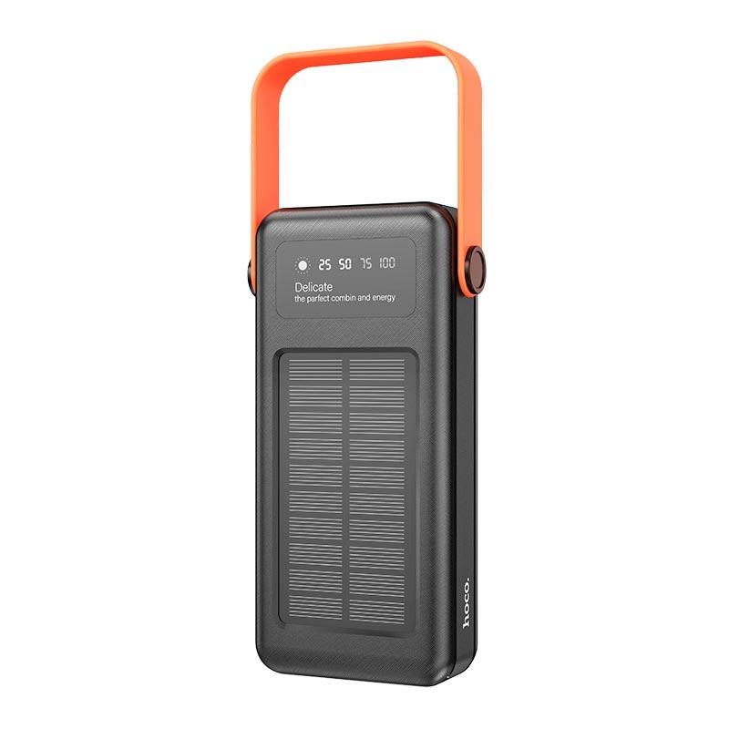 Power Bank Hoco DB33 Rising Sun Solar Portable 30000 mAh із сонячною панеллю чорний, фото 1