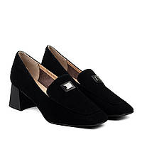 Туфли женские черные замшевые на удобном каблуке Lady marcia 37