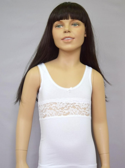 Майка біла для дівчаток "Гламур" ТМ Baykar, Туреччина оптом р. 1 (98-104 см)