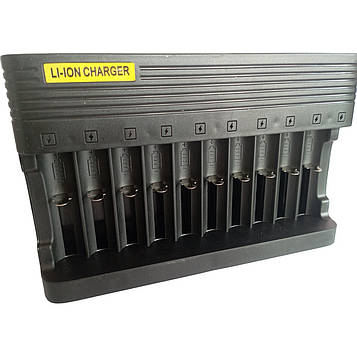 Зарядний пристрій на 10 відсіків Charger Li-ion MS-10810A original | Зарядка для батарейок