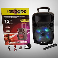 Мощная переносная аккумуляторная Bluetooth колонка ZXX - 1209 Автономная акустическая колонка с микрофоном
