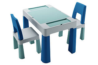 Комплект столик та 2 кріселка бірюзово-синій Multifun Teggi TI-011-173 TEGA