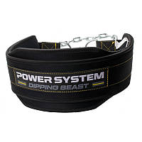 Пояс для обременений с цепью Power System PS-3860 Dipping Beast неопреновый Black/Yellow тренировочный пояс