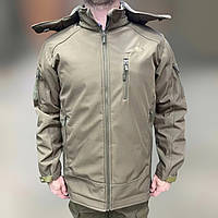 Куртка тактическая WOLFTRAP, Softshell, цвет Олива, размер M, зимняя флисовая куртка для военных