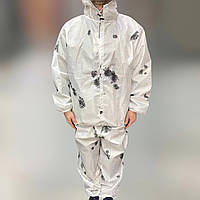Маскировочный костюм зимний, куртка и брюки (на липучках, эластичные резинки), размер универсальный, дождевик