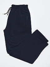 4XL (58-60). Утеплені чоловічі спортивні штани великого розміру (батал), трикотаж трьохнитка - темно-сині, фото 2