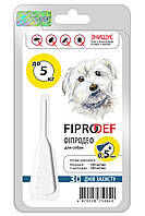 Капли от блох клещей власоедов вшей Фипродеф Fiprodef для собак весом до 5 кг, 1 пипетка
