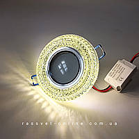 Встраиваемый светильник Feron CD877 с LED подсветкой 4000К прозрачный