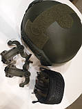 Комплект Шолом FAST ballistic helmet 3A олива системою WENDY + активні навушники Zohan з кріпленням чебурашки, фото 3