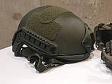 Комплект Шолом FAST ballistic helmet 3A олива системою WENDY + активні навушники Zohan з кріпленням чебурашки, фото 7