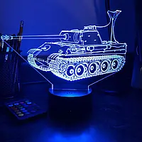 Світильник-нічник 3D Лампа "Немецький середній танк Пантера" 7 кольорів + пульт