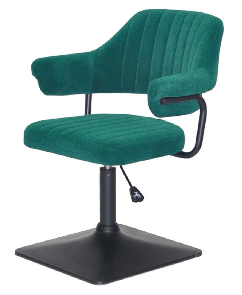Крісло Jeff 4BK-Base велюр зелений 1003 чорна квадратна опора, з регулюванням висоти, фото 1