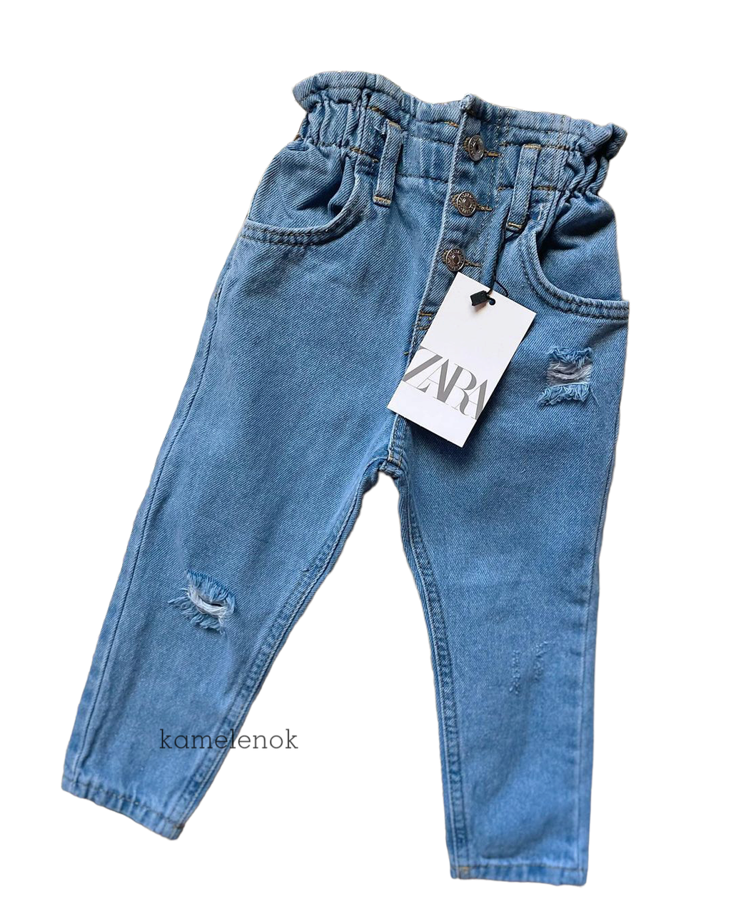 Блакитні джинси на кнопках на дівчинку  Zаra Крута якість  Розміри 92,98,104,110