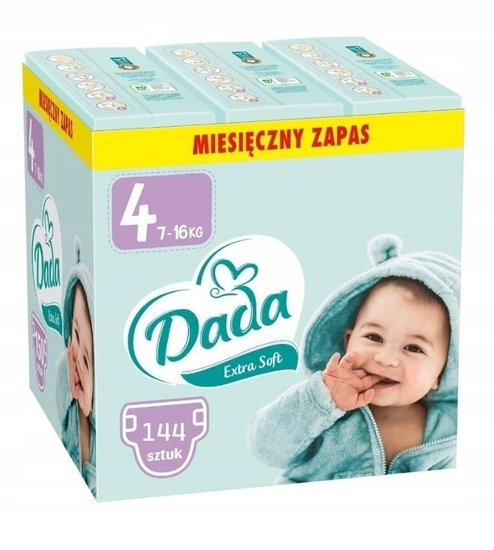 Підгузки дитячі Dada Extra Soft Mega Box 4 (7-18 кг) 144 шт, фото 1