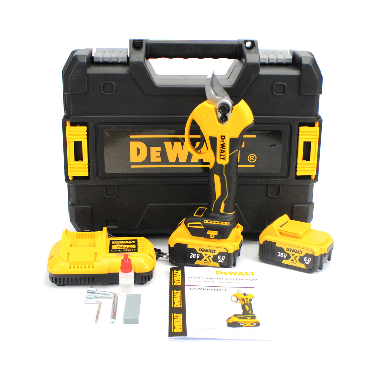 Акумуляторний секатор DeWalt DCMPP550P1 (36V, 6AH), АКБ секатор Девольт