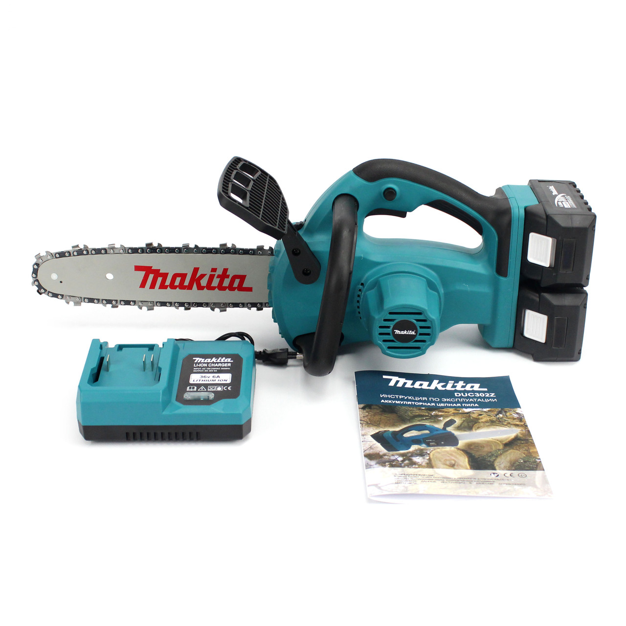 Акумуляторна ланцюгова пила Makita DUC302Z (36V, 6Ah). АКБ пила з безключовою натяжкою ланцюга