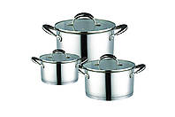 Набор посуды из нержавеющей стали Maestro - 1,5 х 3 х 5 л (3 шт.), набор кастрюль
