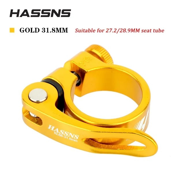 Підсідельний хомут HASSNS KL68-31.8 мм з ексцентриком (золотистий)