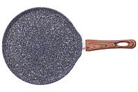 Сковорода блинная антипригарная Kamille - 280 мм Granite серая, с гранитным покрытим, из алюминия
