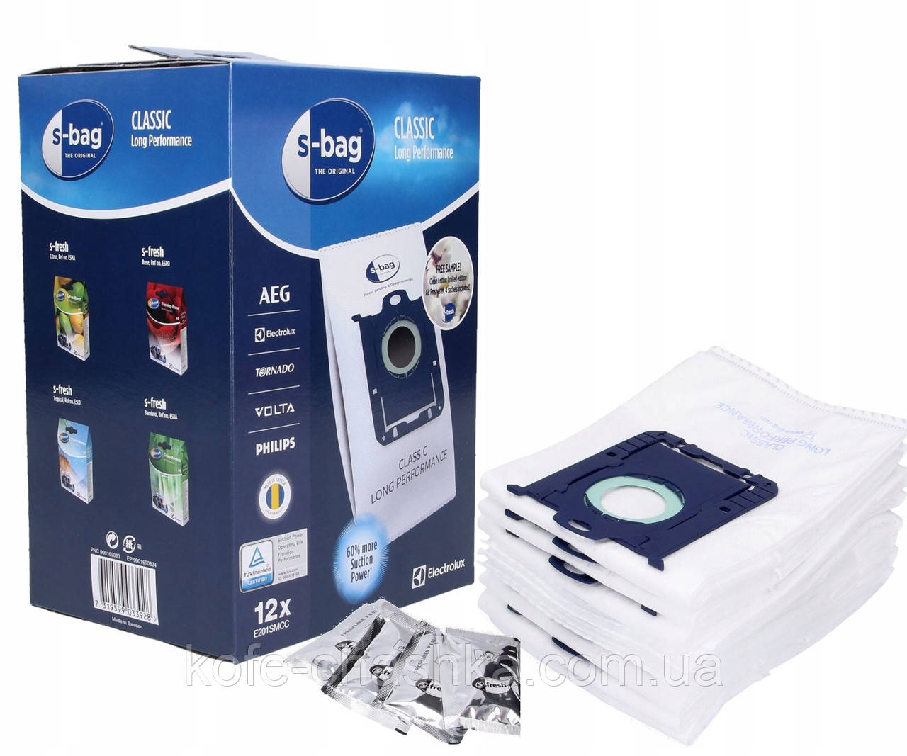 Мішки для пилососу Philips 12шт. FC8021/03 S-Bag (Набір мішок пилозбірників Electrolux E201SMCB E201SMCC 12шт. AEG, Volta, Tornado