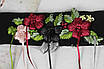 Ремінь-вишиванка жіночий широкий з дизайнерською вишивкою вишитий стрічками в українському стилі з трояндами квітами корсет гумка, фото 4