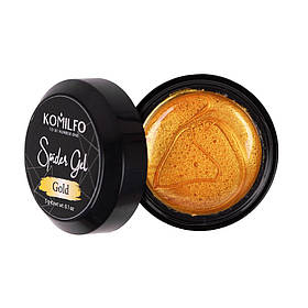 Гель для дизайну Komilfo Spider Gel Gold золотий, 5 грамів