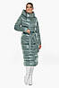 Жіноча тепла куртка турмалінового кольору модель 58450, фото 2