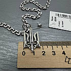 Срібний комплект Герб України та ланцюжок бісмарк з чорнінням 925 проба, фото 7