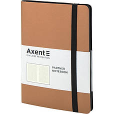 Книга записна Axent Partner Soft 8206-35-A, A5-, 125x195 мм, 96 аркушів, клітинка, гнучка обкладинка, золота, фото 2