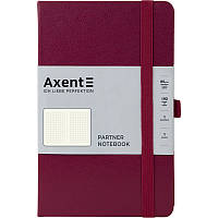 Книга записная Axent Partner 8201-46-A, A5-, 125x195 мм, 96 листов, клетка, твердая обложка, винная