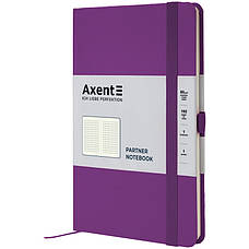 Книга записна Axent Partner 8201-17-A, 125*195 мм, 96 аркушів, клітинка, пурпурова, фото 3