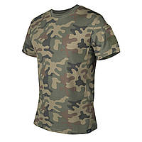 Тактическая футболка камуфляж польский вудленд лес PL WOODLAND Helikon-Tex TACTICAL T-SHIRT - TOPCOOL