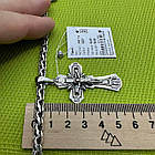 Срібний ланцюжок струмок та хрестик комплект із чорнінням 925 проба, фото 7